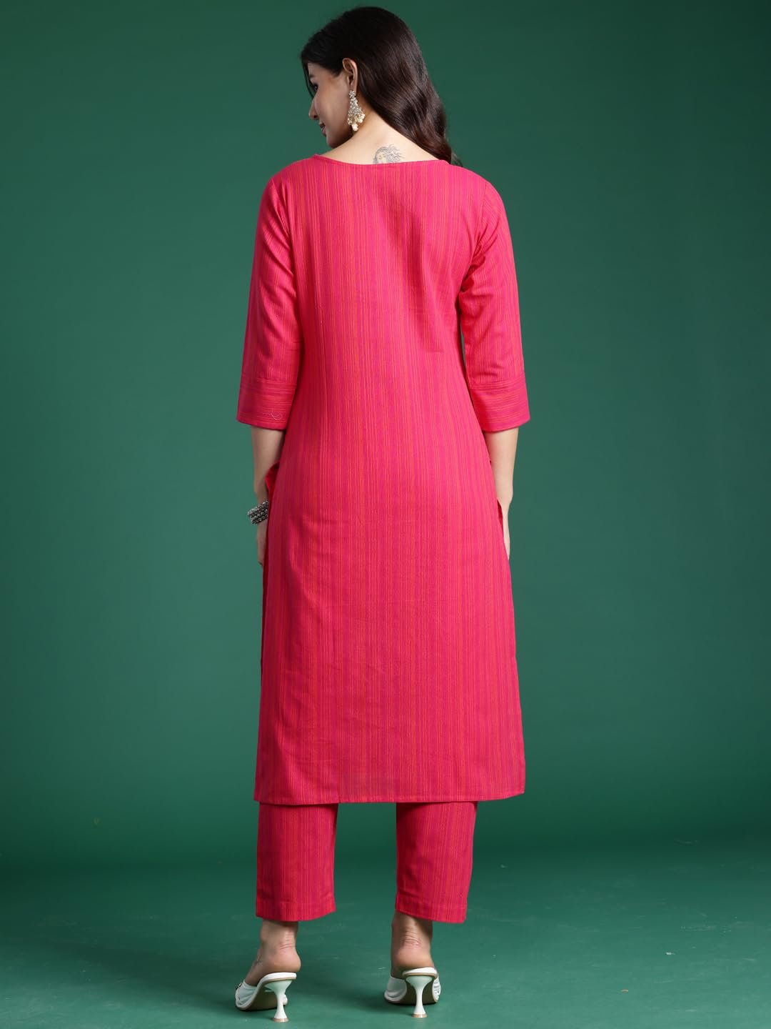 INDO ERA Women's Cotton Kurta With Pant Set - Image 2